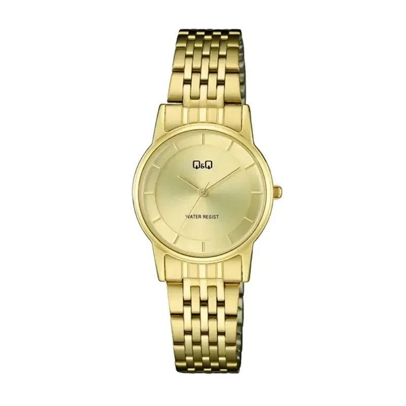 Q&Q Gold Dial Ladies Watch- C63A-001PY